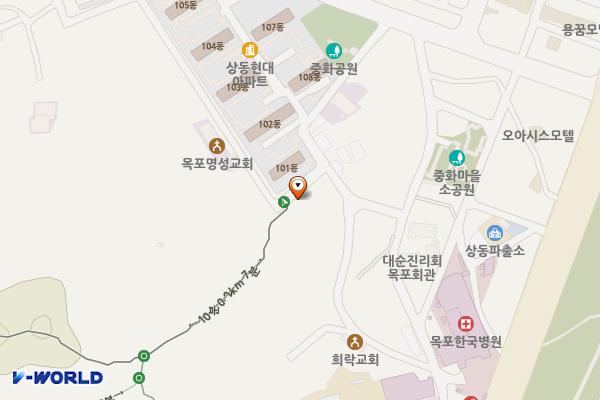 목포 한국병원 완속충전기 위치 지도 — 전남광주통합특별시 목포시 중화길 25-3