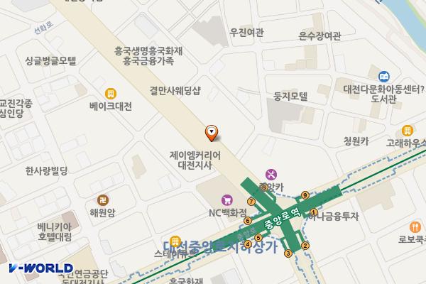 대전 중앙로 지하상가 주차장 위치 지도 — 대전광역시 중구 중앙로 지하145