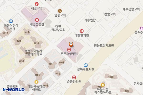 대전 튼튼요양병원 주차장 위치 지도 — 대전광역시 중구 목중로 9