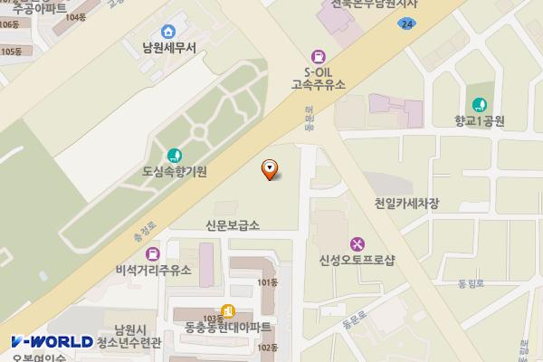 남원농협 본점 위치 지도 — 전북특별자치도 남원시 충정로 100