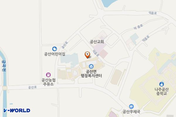 공산면사무소 위치 지도 — 전남광주통합특별시 나주시 공산면 공산로 128-4
