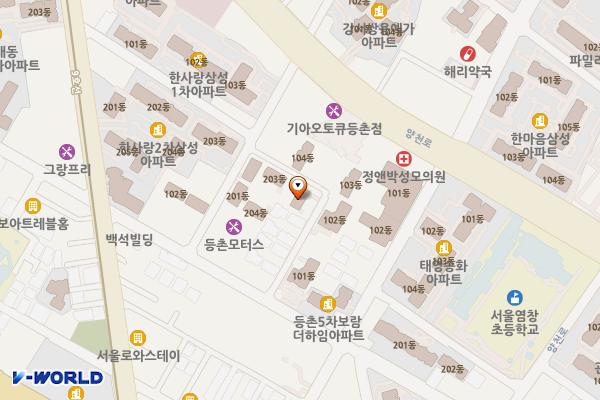 서울투웨니퍼스트3차오피스텔 위치 지도 — 서울특별시 강서구 양천로66길 17-16