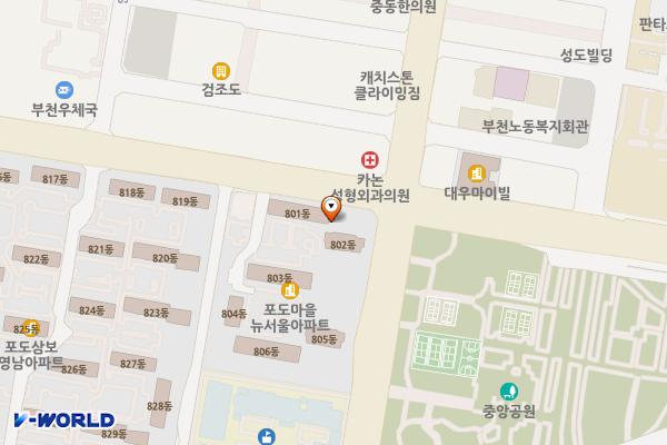 부천 매트로팰리스1차B동 위치 지도 — 경기도 부천시 원미구 소향로 203