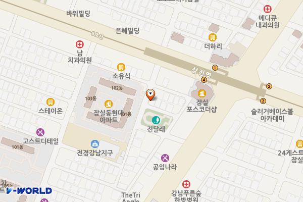 CU잠실현대점 충전소 위치 지도 — 서울특별시 송파구 백제고분로20길 7-1