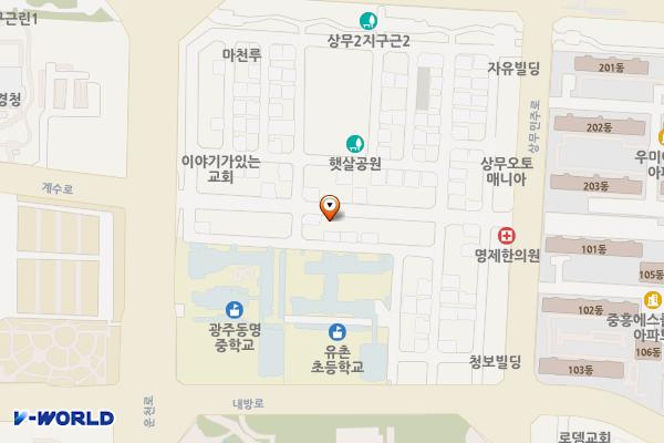 계수마을 제2공영주차장 위치 지도 — 전남광주통합특별시 서구 쌍촌동 1324-1