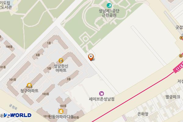 성남 희망대근린(단대오거리역 공원) 완속 위치 지도 — 경기도 성남시 중원구 희망로 443