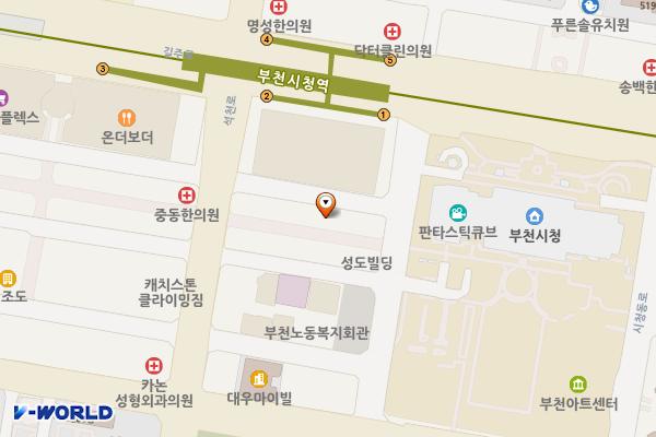부천 부천시의회(부천도시공사) 위치 지도 — 경기도 부천시 원미구 석천로184번길 22