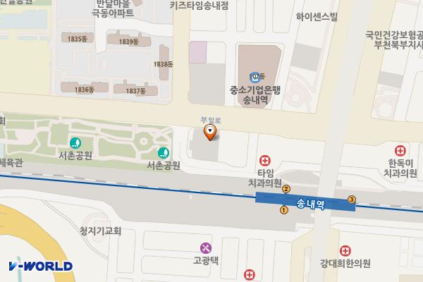 부천 서촌공원공영주차장(부천도시공사) 위치 지도 — 경기도 부천시 원미구 부일로 202