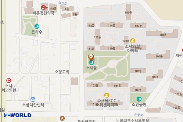 부천 소새울공원공영주차장(부천도시공사) 위치 지도 — 경기도 부천시 소사구 은성로67번길 24
