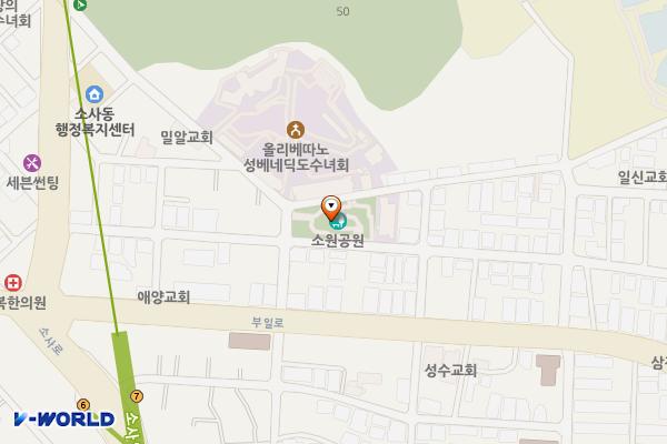소원공원 공영 지하주차장(부천도시공사) 위치 지도 — 경기도 부천시 원미구 소사로300번길 41