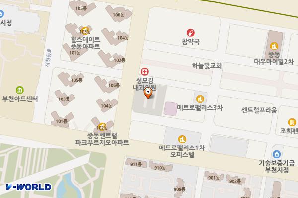 부천 구터미널공영주차장 급속100 (부천도시공사) 위치 지도 — 경기도 부천시 원미구 중동로248번길 19