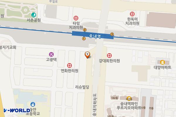 부천 송내남부공영주차장(부천도시공사) 위치 지도 — 경기도 부천시 소사구 송내대로 37
