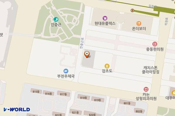 부천 안중근공원공영주차장 급속100 (부천도시공사) 위치 지도 — 경기도 부천시 원미구 석천로177번길 39