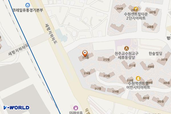 수원역센트럴어반시티 2 위치 지도 — 경기도 수원시 권선구 세권로 1