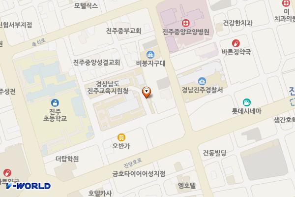 진주교육지원청(완속) 위치 지도 — 경상남도 진주시 비봉로23번길 8