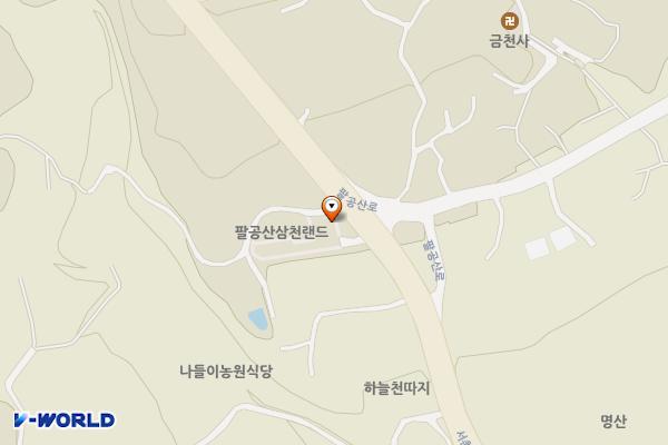 대구 팔공산심천랜드 온천 위치 지도 — 대구광역시 동구 서촌로 145