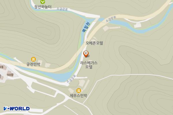 정선 라스베가스 위치 지도 — 강원특별자치도 정선군 사북읍 소금강로 3505