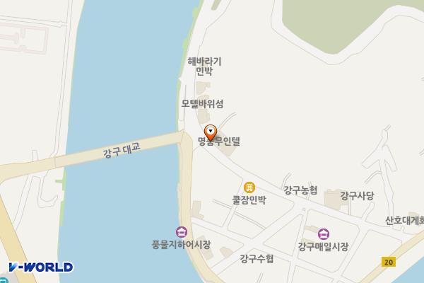 영덕 명품모텔 위치 지도 — 경상북도 영덕군 강구면 영덕대게로 33