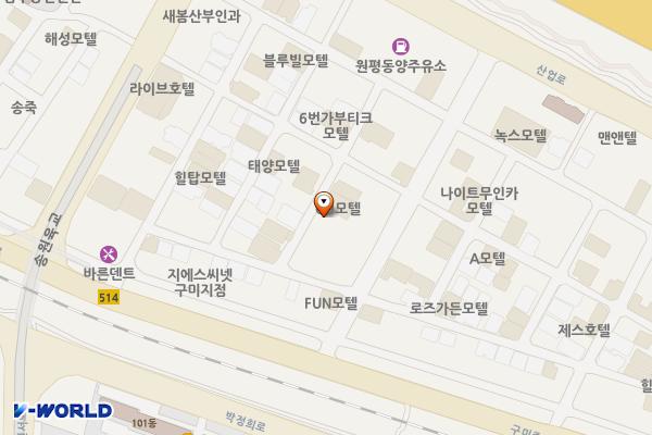구미 큐9모텔 위치 지도 — 경상북도 구미시 송원서로6길 20-3