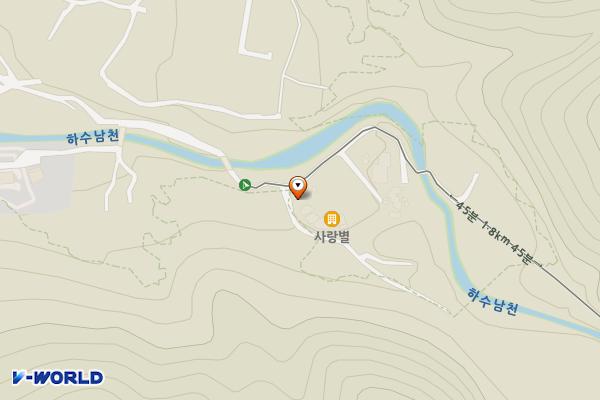 원주 사랑별펜션 위치 지도 — 강원특별자치도 원주시 소초면 백교길 105