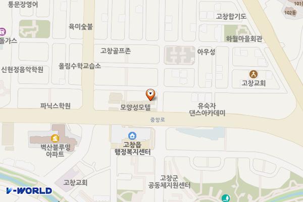 고창 호텔모양성 위치 지도 — 전북특별자치도 고창군 고창읍 중앙로 331