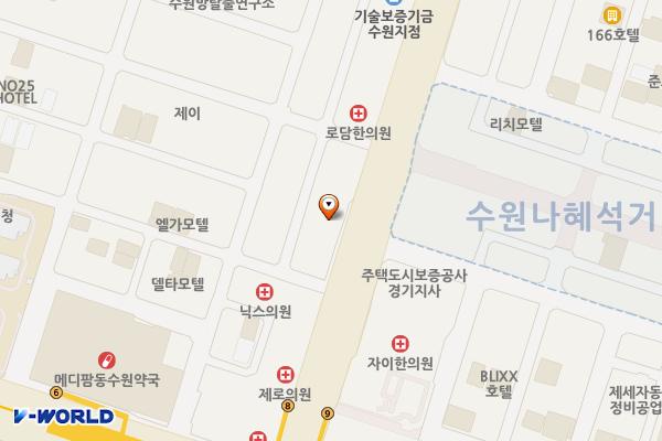 수원 씨네파크 위치 지도 — 경기도 수원시 팔달구 권광로 181