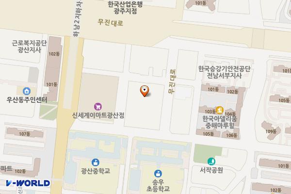 광주 오렌지파크 위치 지도 — 전남광주통합특별시 광산구 무진대로 272-8
