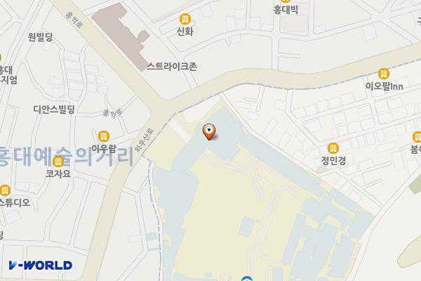 홍익대 서울캠퍼스(홍문관) 위치 지도 — 서울특별시 마포구 와우산로 94