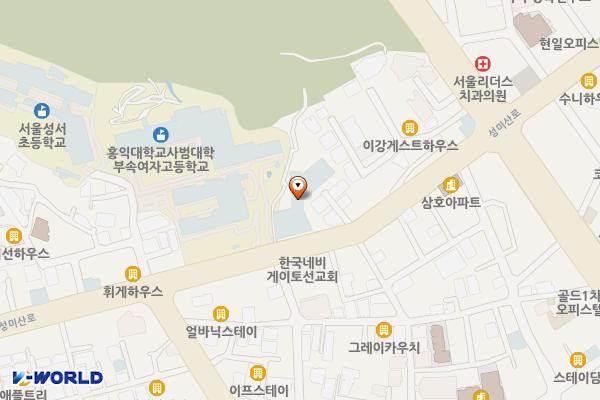 홍익대 제3기숙사 위치 지도 — 서울특별시 마포구 성미산로 55