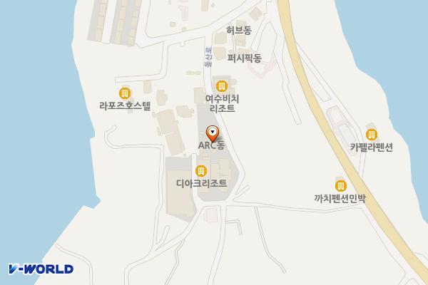 여수 디아크리조트 3차 위치 지도 — 전남광주통합특별시 여수시 돌산읍 몰둠벙길 24