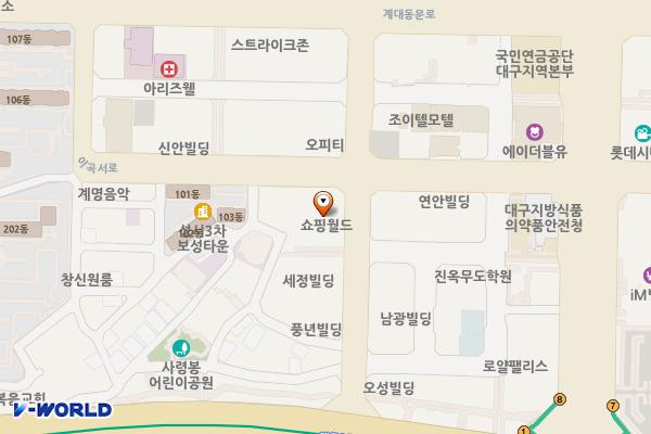 대구 정주차장 위치 지도 — 대구광역시 달서구 이곡서로 21