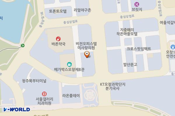 청주 오창프라자2 위치 지도 — 충청북도 청주시 청원구 오창읍 중심상업로 17