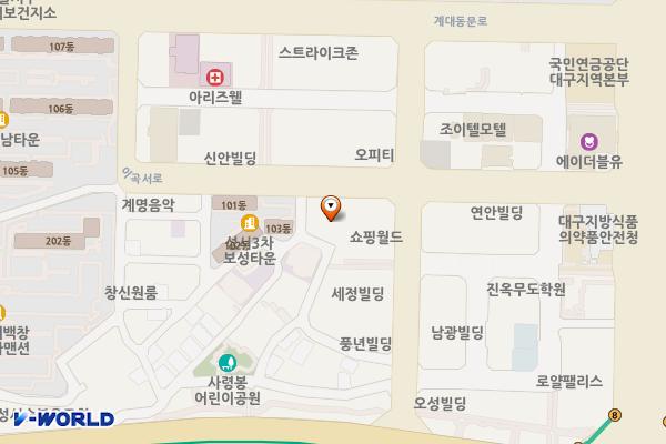 대구 청우쇼핑월드주차장 위치 지도 — 대구광역시 달서구 이곡서로 25