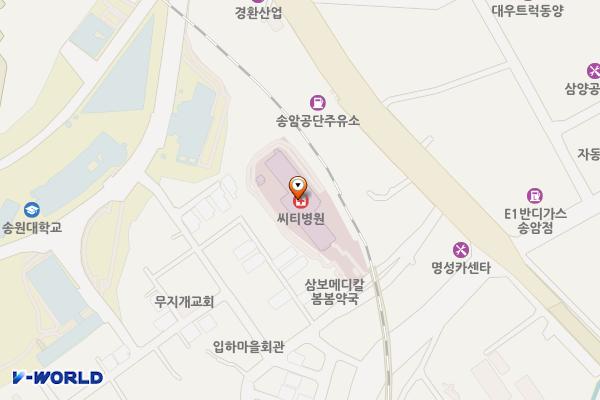 광주 씨티재활요양병원 위치 지도 — 전남광주통합특별시 남구 입하길 12-1
