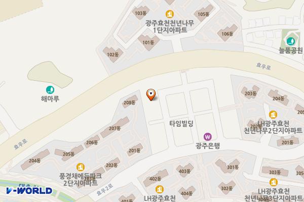 광주 아띠이엔씨 위치 지도 — 전남광주통합특별시 남구 효우2로26번길 24