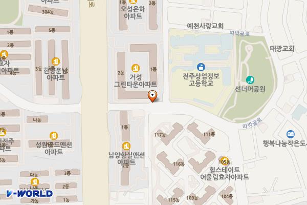 전주 거성그린맨션 위치 지도 — 전북특별자치도 전주시 완산구 따박골로 11