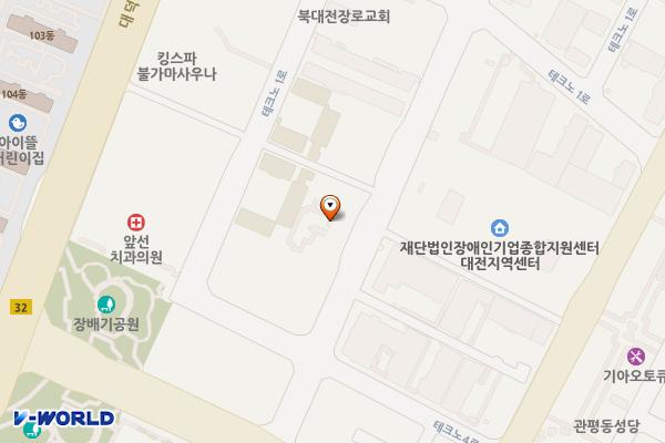 대전 중앙하이츠오피스텔 위치 지도 — 대전광역시 유성구 테크노3로 74
