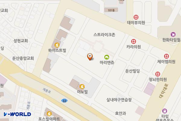 둔산 코어타워주차장 위치 지도 — 대전광역시 서구 대덕대로185번길 46