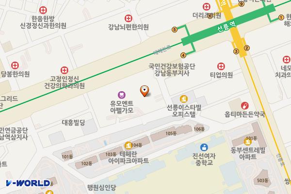 강남 테헤란오피스빌딩 위치 지도 — 서울특별시 강남구 테헤란로52길 6