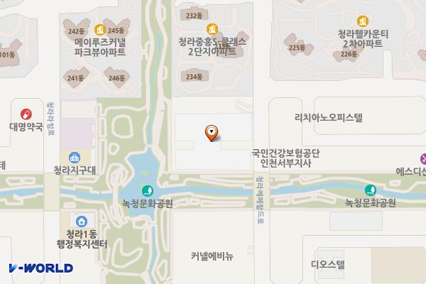 인천 지젤엠청라 위치 지도 — 인천광역시 서해구 청라에메랄드로 99