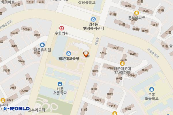 부산 해운대교육청 스포츠교육센터 위치 지도 — 부산광역시 해운대구 세실로 137