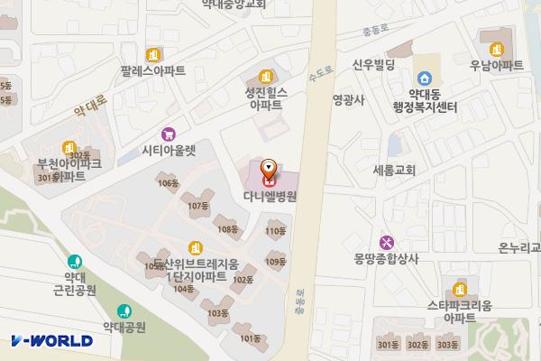 부천 다니엘종합병원 위치 지도 — 경기도 부천시 중동로 361