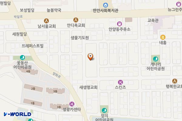 안양월드 위치 지도 — 경기도 안양시 만안구 안양로329번길 108