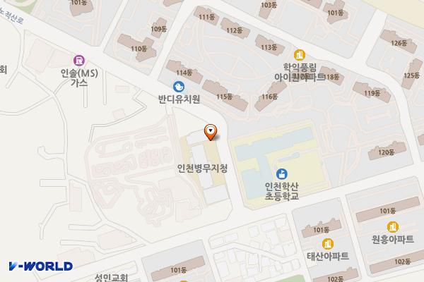 인천병무지청 위치 지도 — 인천광역시 미추홀구 노적산로 76