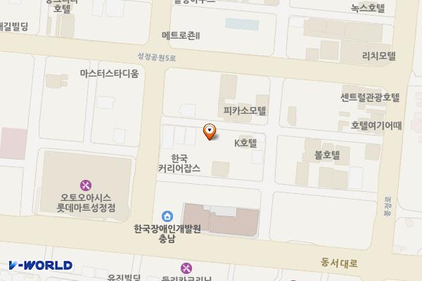 천안 창현주차장 위치 지도 — 충청남도 천안시 서북구 성정동 1455