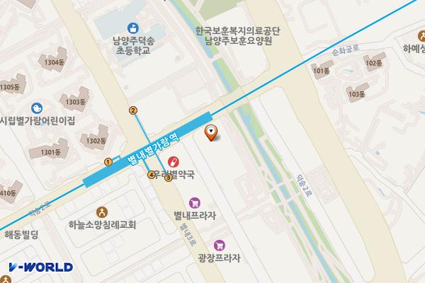 남양주 별내강산타워 위치 지도 — 경기도 남양주시 덕송2로 62