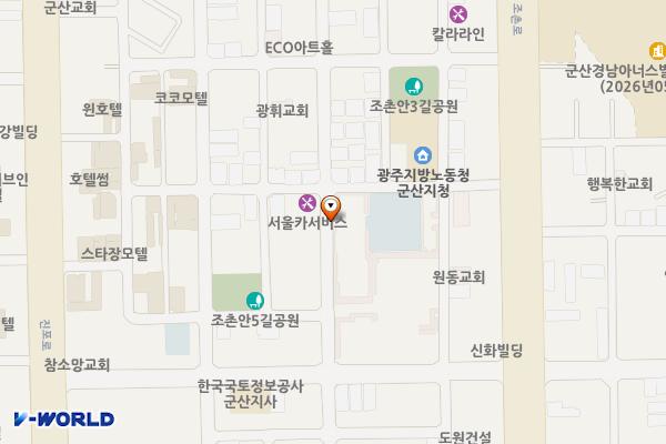 군산 학생교육문화관 위치 지도 — 전북특별자치도 군산시 조촌4길 46