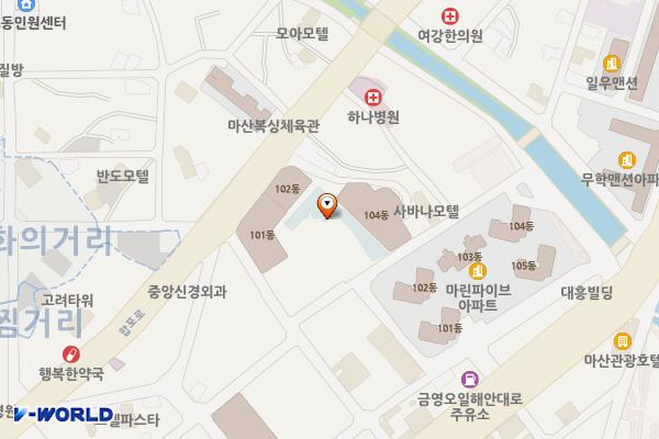 창원 일진골프랜드 위치 지도 — 경상남도 창원시 마산합포구 오동동10길 49