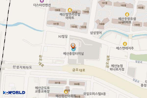 예산 종합터미널 위치 지도 — 충청남도 예산군 예산읍 금오대로 35-14