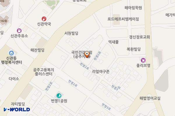 신관공영주차타워 위치 지도 — 충청남도 공주시 번영2로 54-5